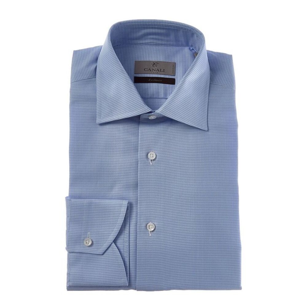 Canali Mens  Dress Shirt, Blue